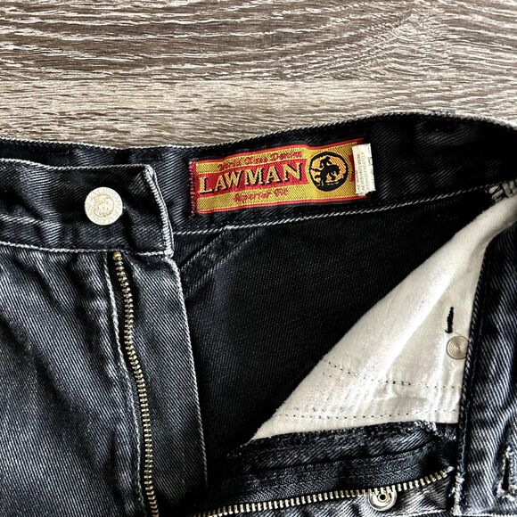 Vintage Lawman Jeans Sz 2 High Rise Black Denim Western Rodeo Patchwork Y2K RARE - Picture 6 of 16